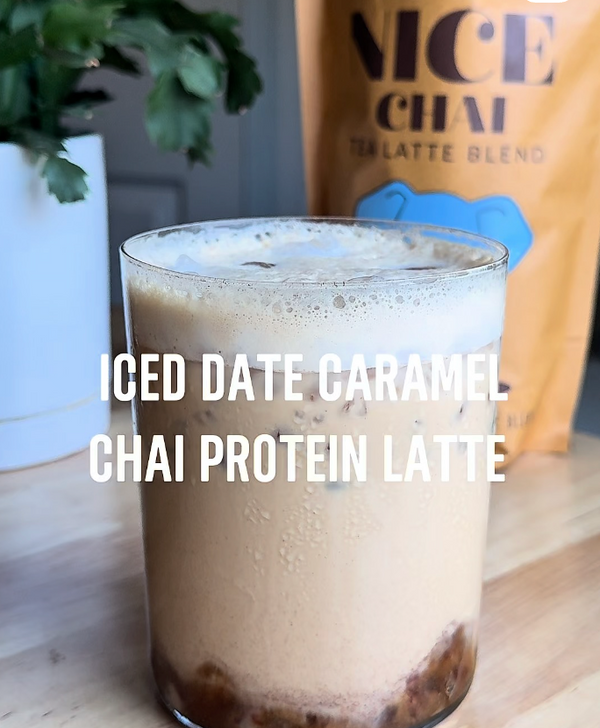 Iced Date Caramel Chai Protein Latte
