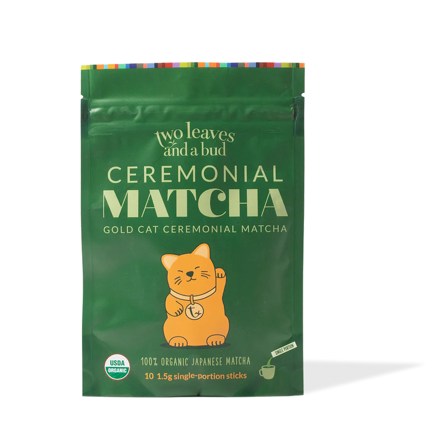 Two Leaves and a Bud Organic Ceremonial Matcha Tea Single-Serve Sticks