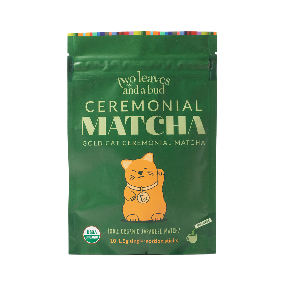 Two Leaves and a Bud Organic Ceremonial Matcha Tea Single-Serve Sticks