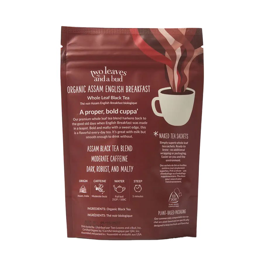Two Leaves and a Bud Organic Assam English Breakfast Naked Tea
