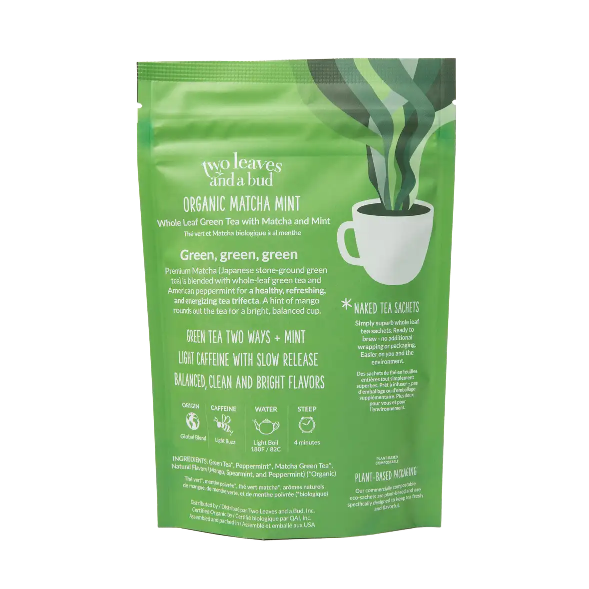 Organic Matcha Mint - 15 Naked Tea Sachets