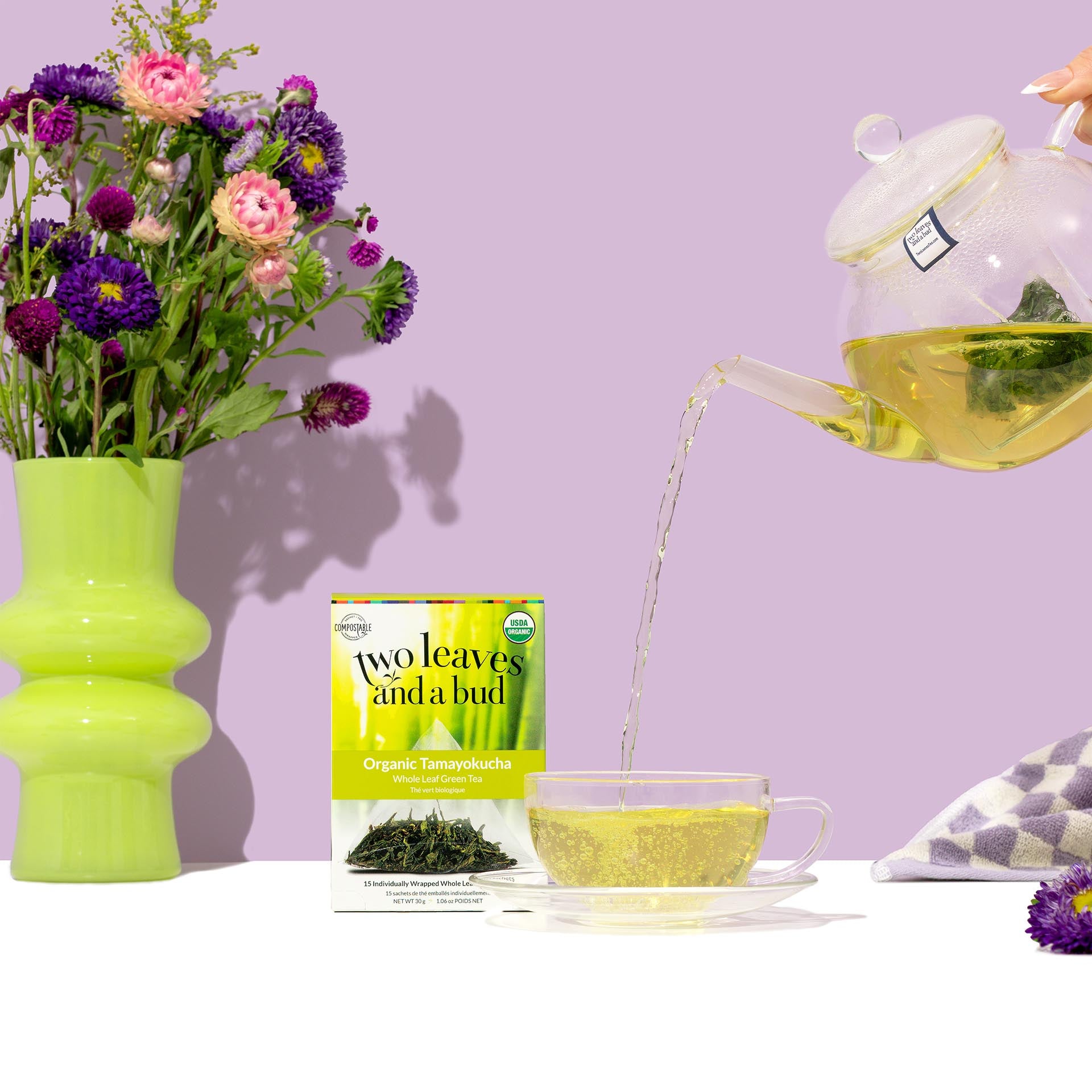 Organic Tamayokucha Green Tea Sachets | Two Leaves and a Bud