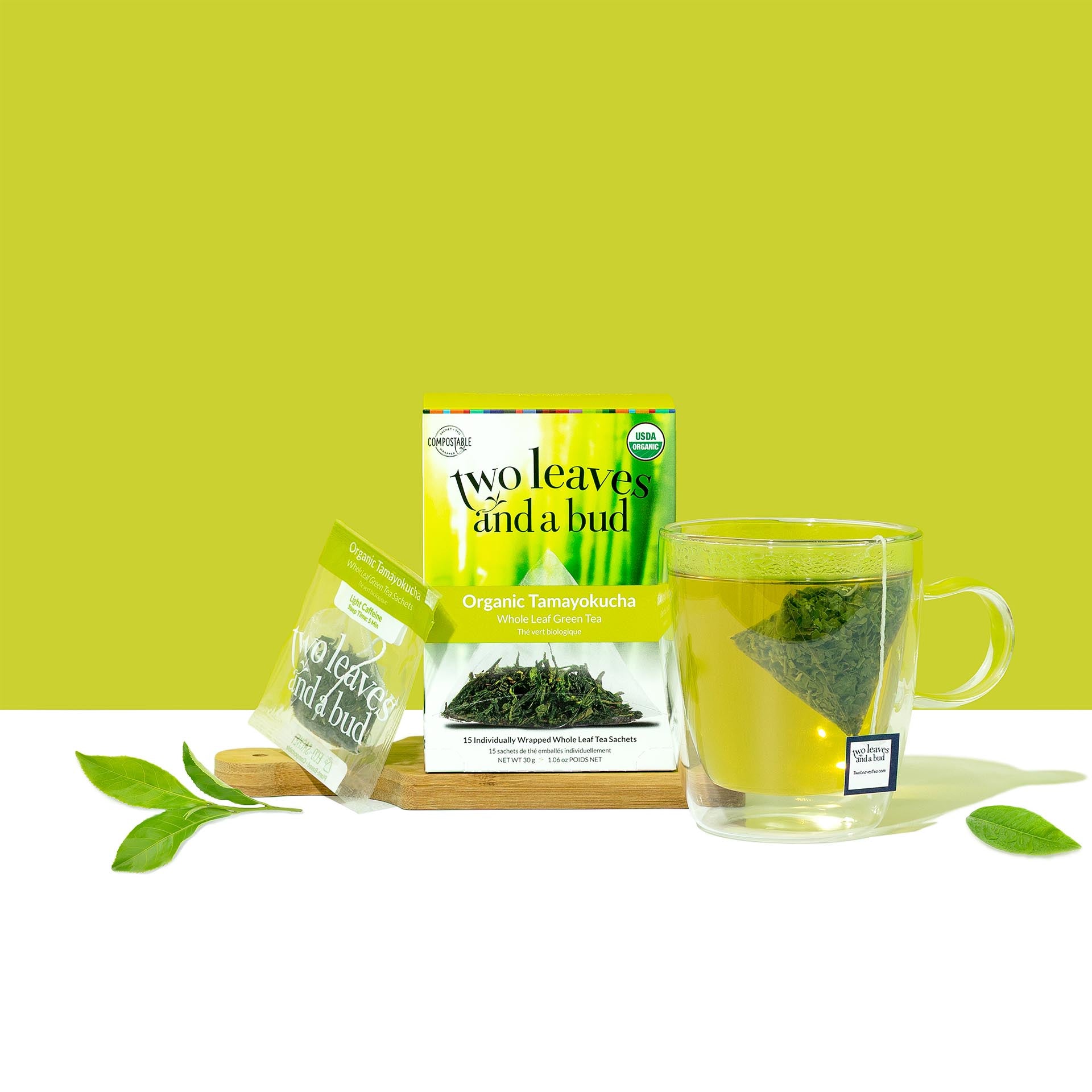 Organic Tamayokucha Green Tea Sachets | Two Leaves and a Bud