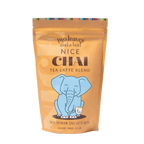 Two Leaves and a Bud Nice Chai Tea Latte Blend packaging with an elephant illustration on a white background